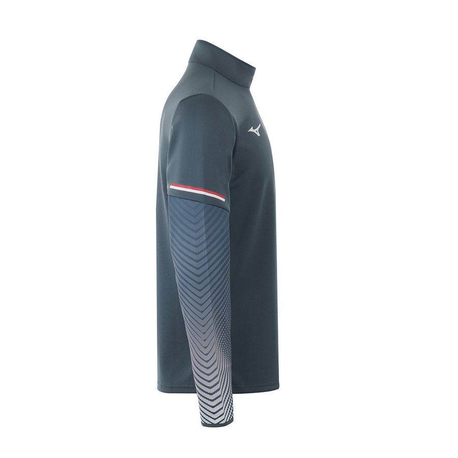 Mizuno Mid Layer 1/2 Zip Shoulder Training Top AS Monaco Men Dark Slate
